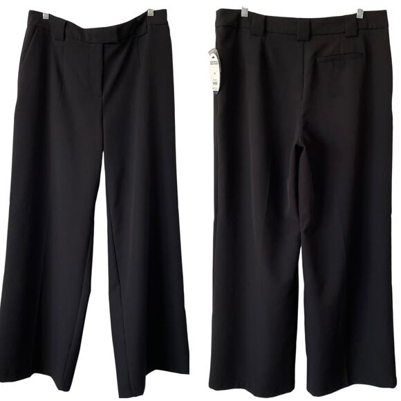 NEW SCOOP Wide Leg Trouser Pants Black Size 14 Career Chic Professional - Picture 1 of 7